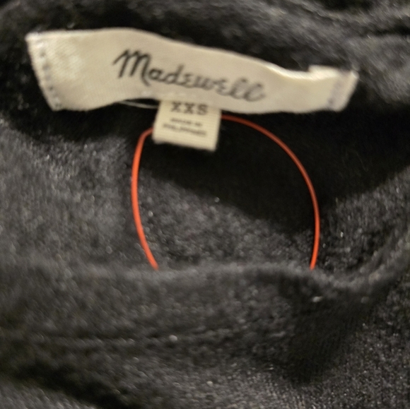 Madewell Puff-Sleeve Scoop-Neck Knit Top Black | Size XXSmall | NWOT - Picture 5 of 5